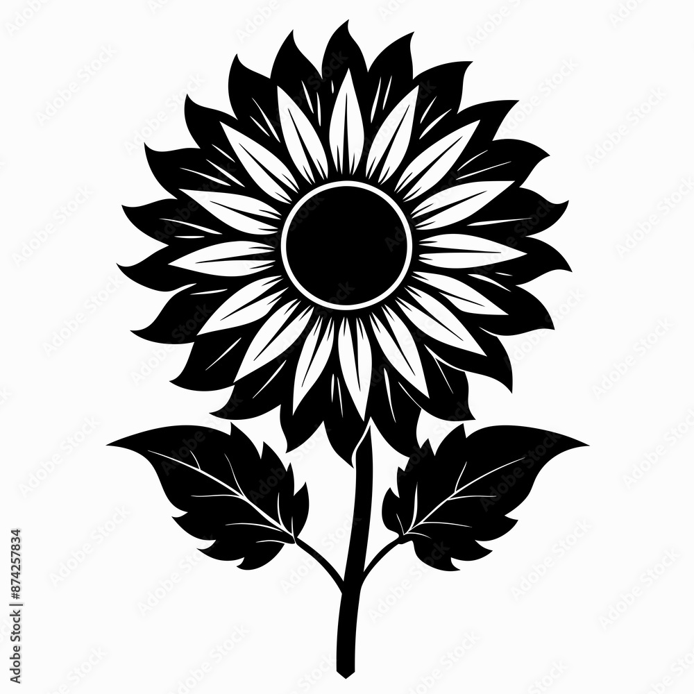 sun flower black vector silhouette sun flower black vector silhouette