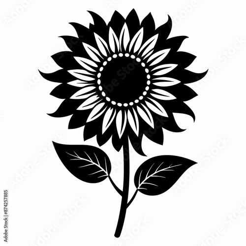 sun flower black vector silhouette © koushik