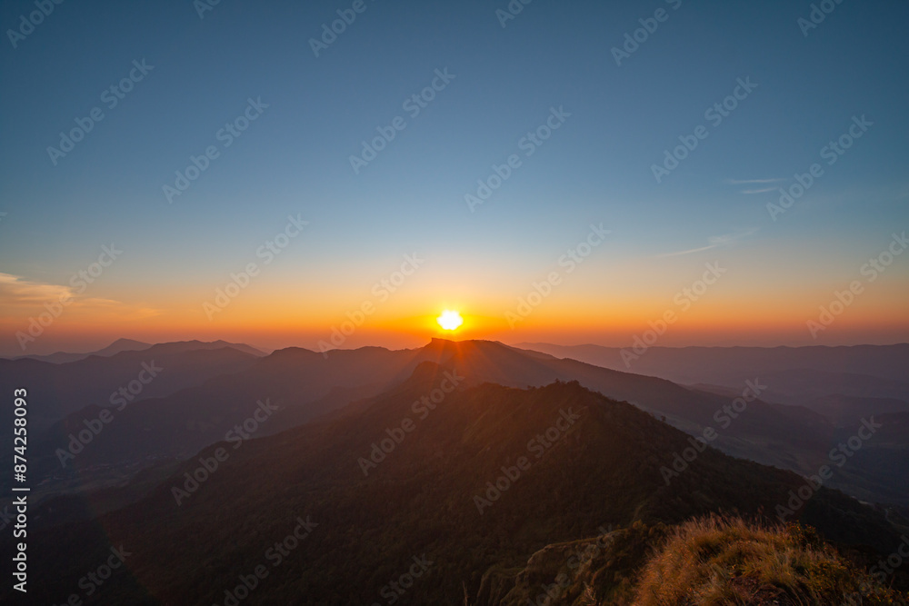 Evening light before the sun sets.