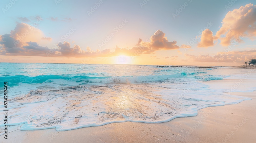 Photo of the start of a sunrise on a beach Photo of the start of a sunrise on a beach