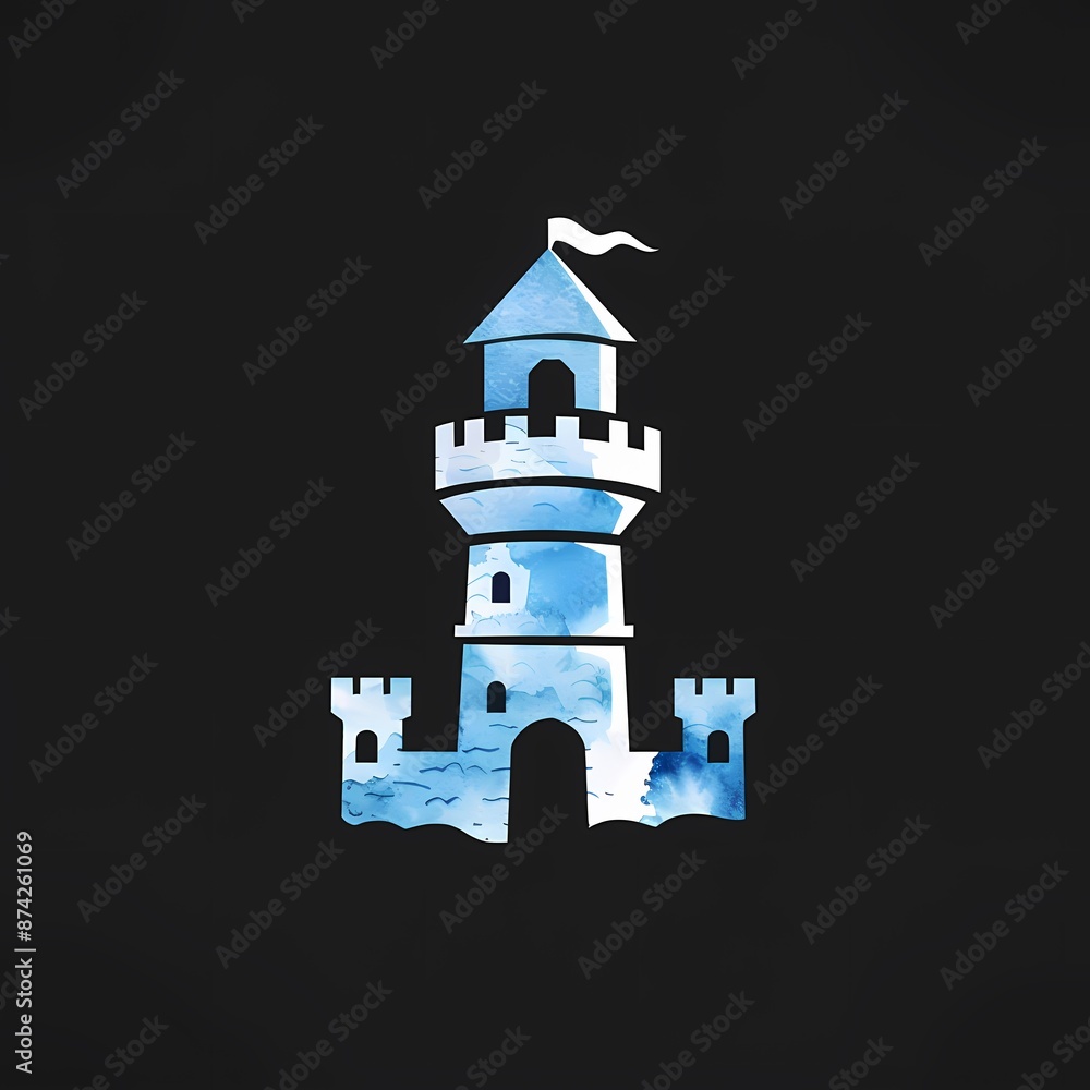 Whimsical Tower Castle Logo Design Whimsical Tower Castle Logo Design