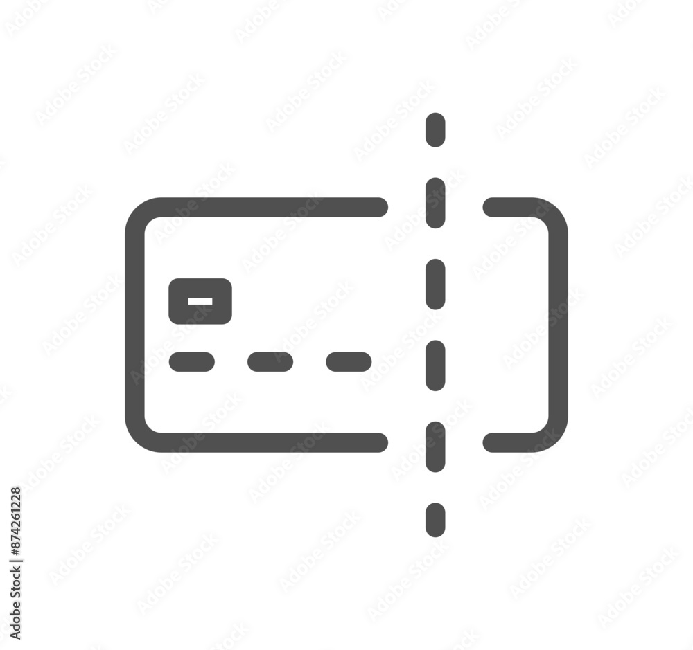 Credit card and banking icon outline and linear vector.
Credit card and banking icon outline and linear vector.