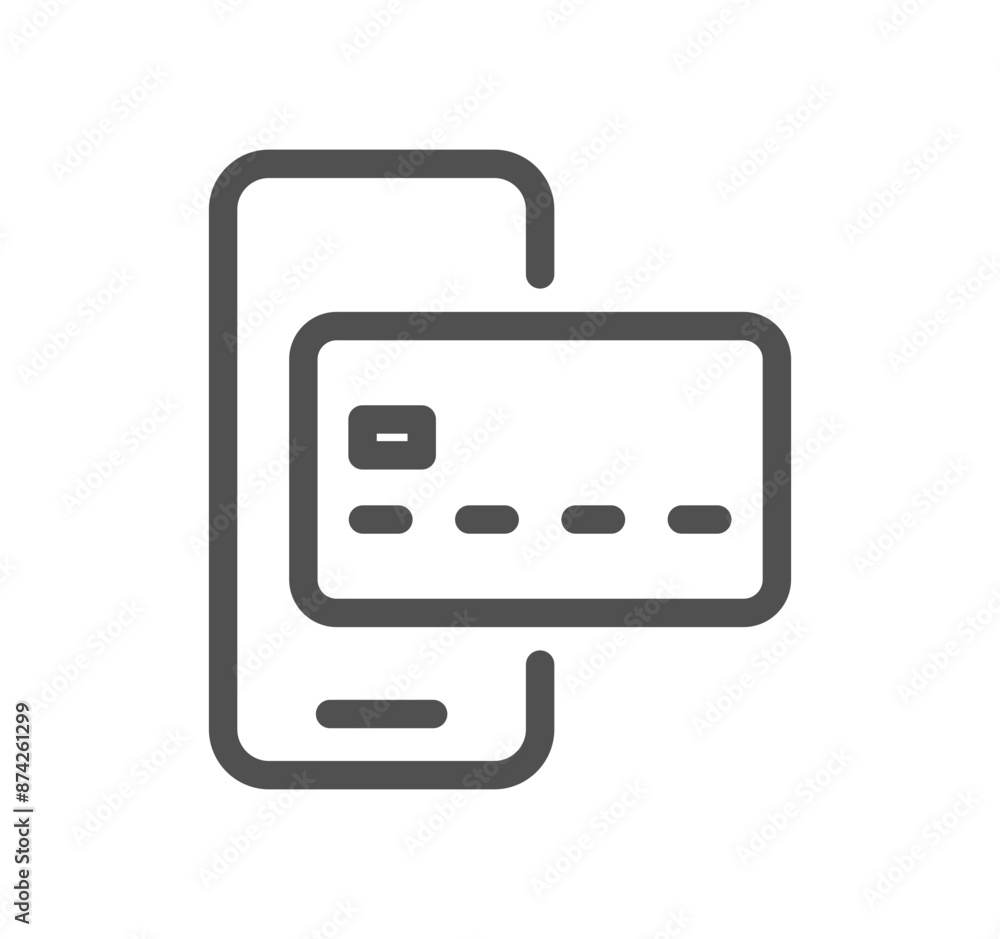 Credit card and banking icon outline and linear vector.
Credit card and banking icon outline and linear vector.
