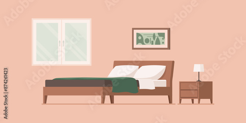 Elegant contemporary bedroom interior with furniture