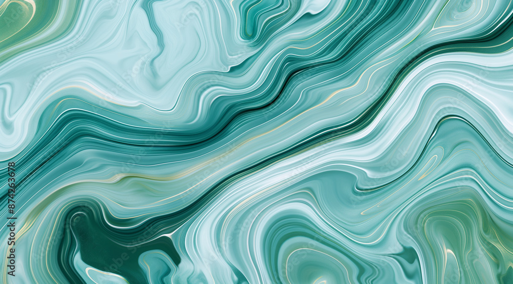 Abstract background with blue and green waves Abstract background with blue and green waves