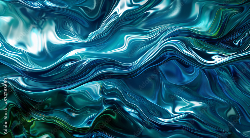 Abstract background with blue and green waves Abstract background with blue and green waves