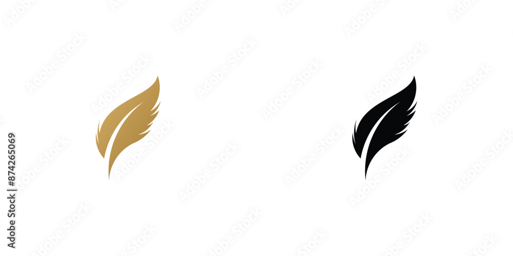 Creative feather logo design with unique concept , premium vector Creative feather logo design with unique concept , premium vector