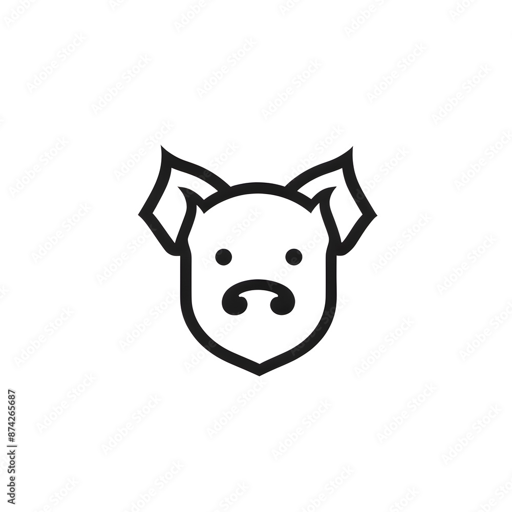 illustration logo of minimalist outline of a pig illustration logo of minimalist outline of a pig