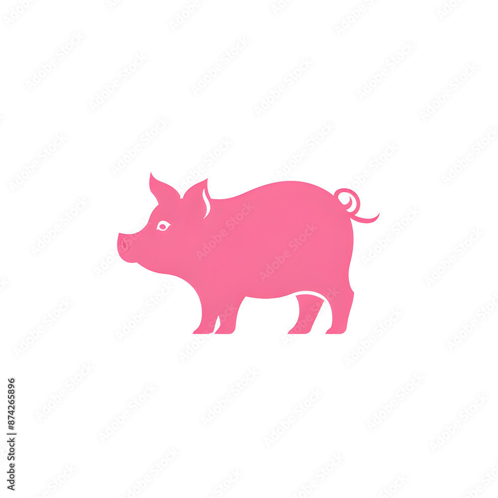 illustration logo of minimalist outline of a pig illustration logo of minimalist outline of a pig