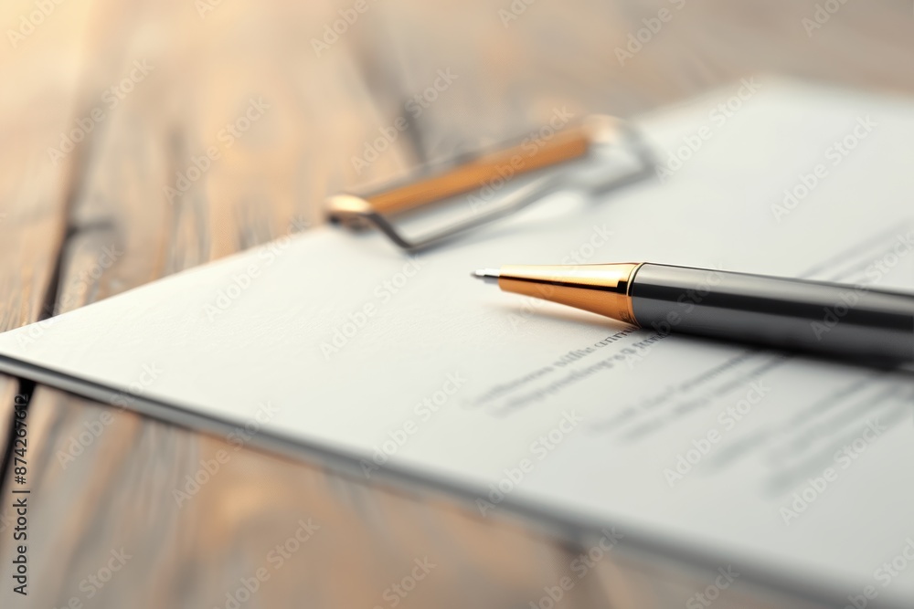 Close-up of a Pen on a Clipboard Close-up of a Pen on a Clipboard