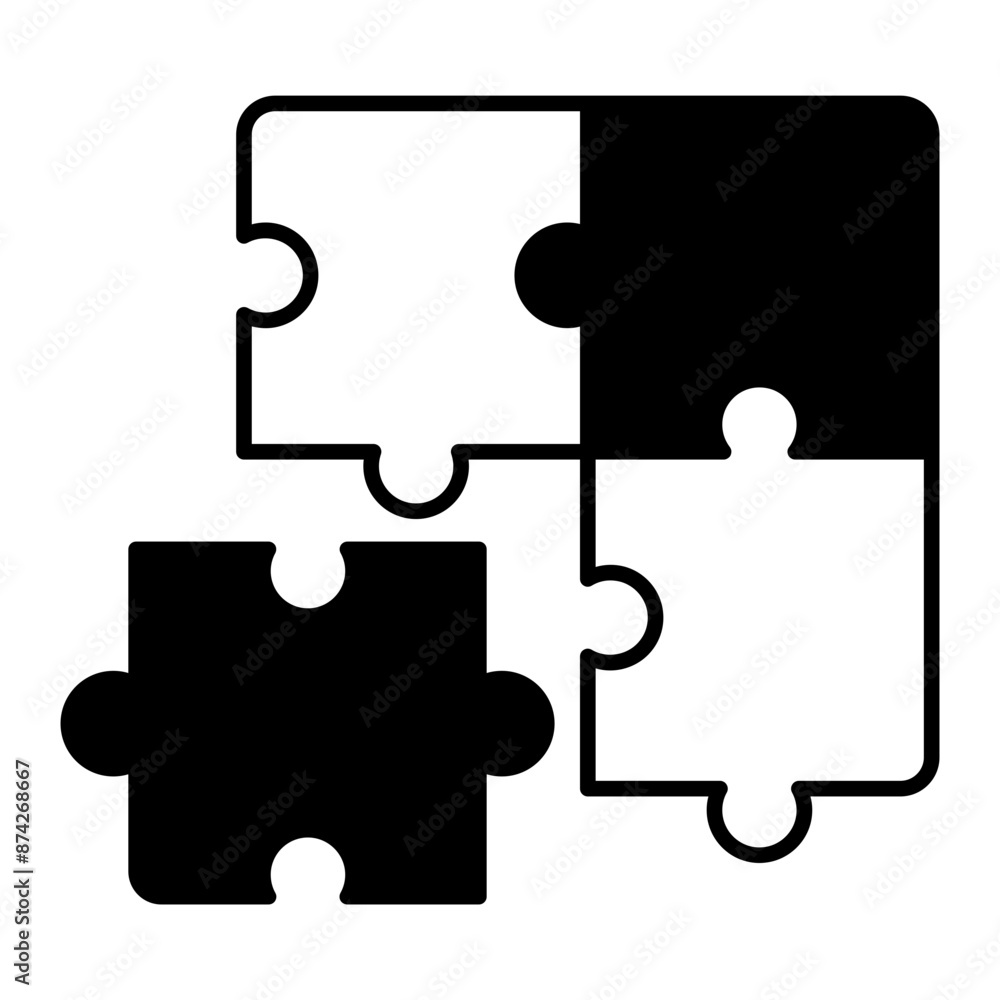 Puzzle icon. black fill icon Puzzle icon. black fill icon