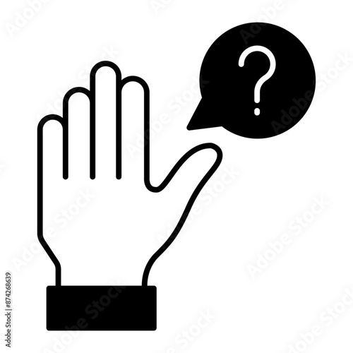 Question icon. raise hand