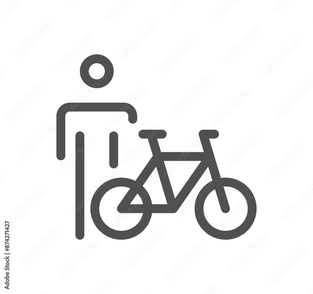 Bicycle and transportation icon outline and linear vector.
Bicycle and transportation icon outline and linear vector.
