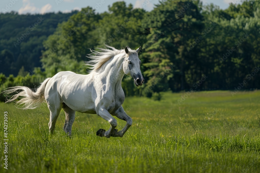 white horse in the field white horse in the field