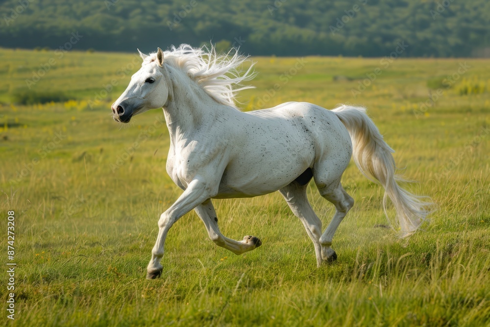 white horse in the field white horse in the field
