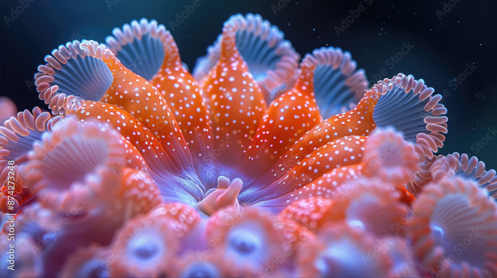 Close-Up of Vibrant Coral Polyps Underwater Close-Up of Vibrant Coral Polyps Underwater