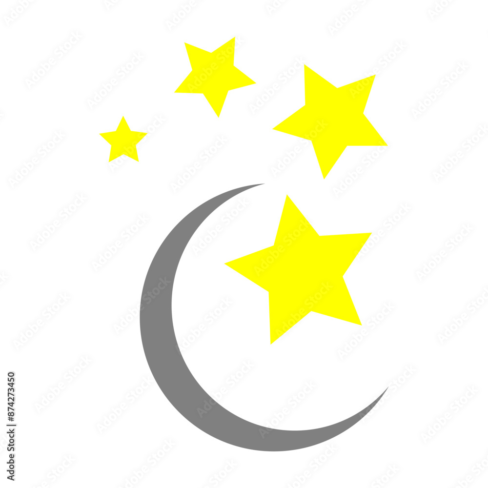 stars and crescent Vector Flat Icon Design stars and crescent Vector Flat Icon Design