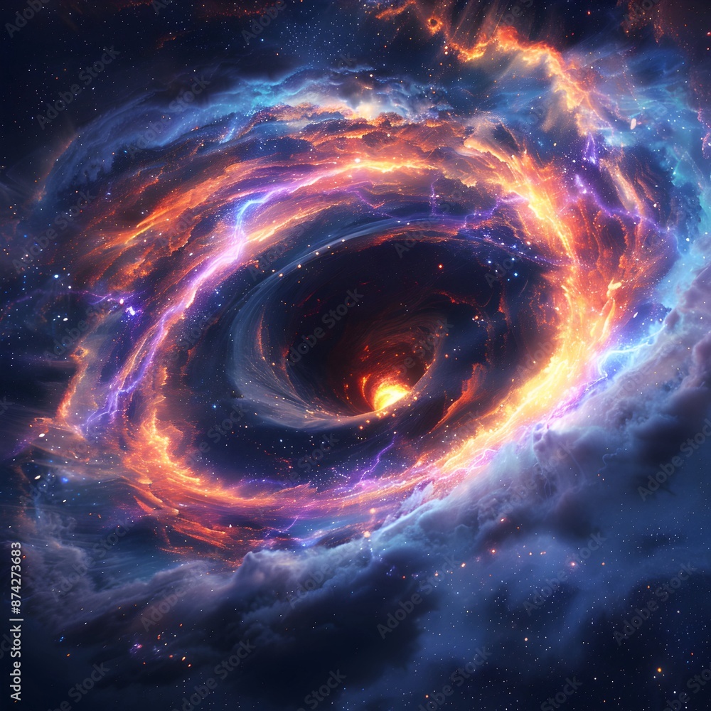 Obraz premium Vibrant Black Hole In Space Background