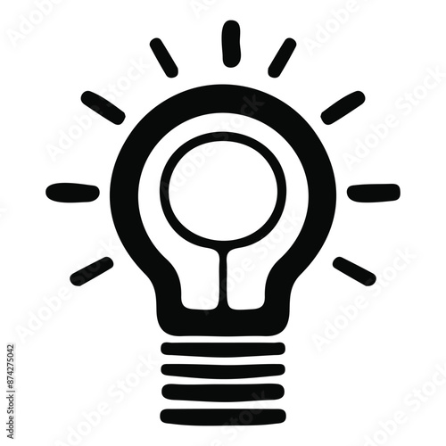 Electric light bulb silhouette, Light bulb vector silhouette and illustration, Thinking concept icon vector