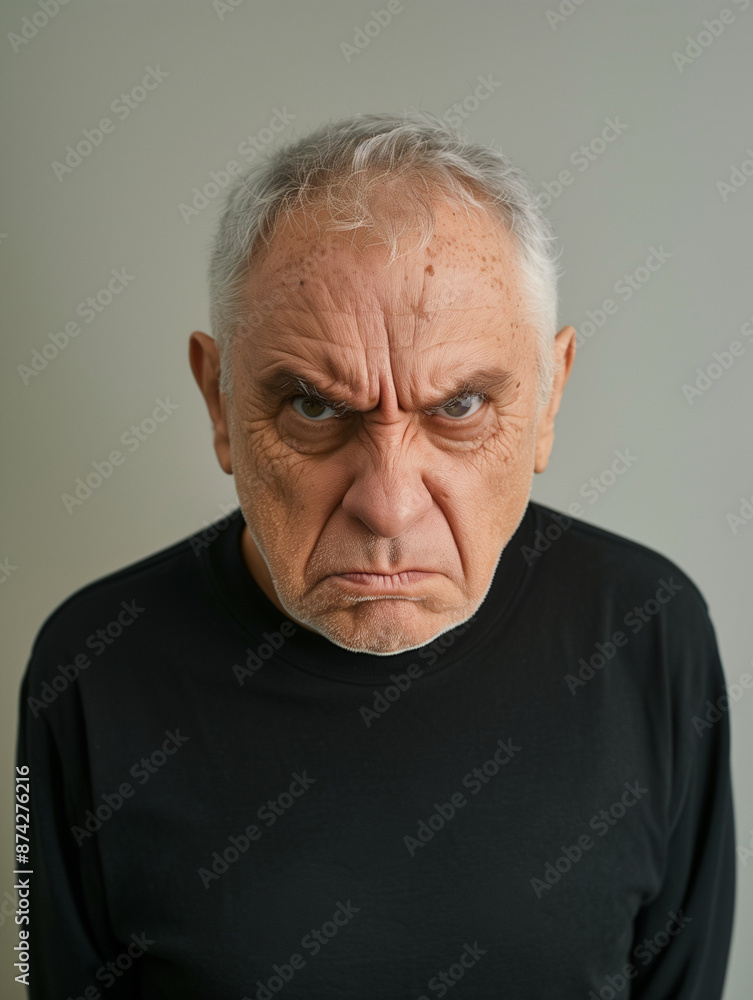Portrait of an angry senior person Portrait of an angry senior person