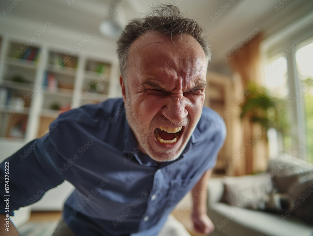 Naklejka premium Portrait of an angry senior person