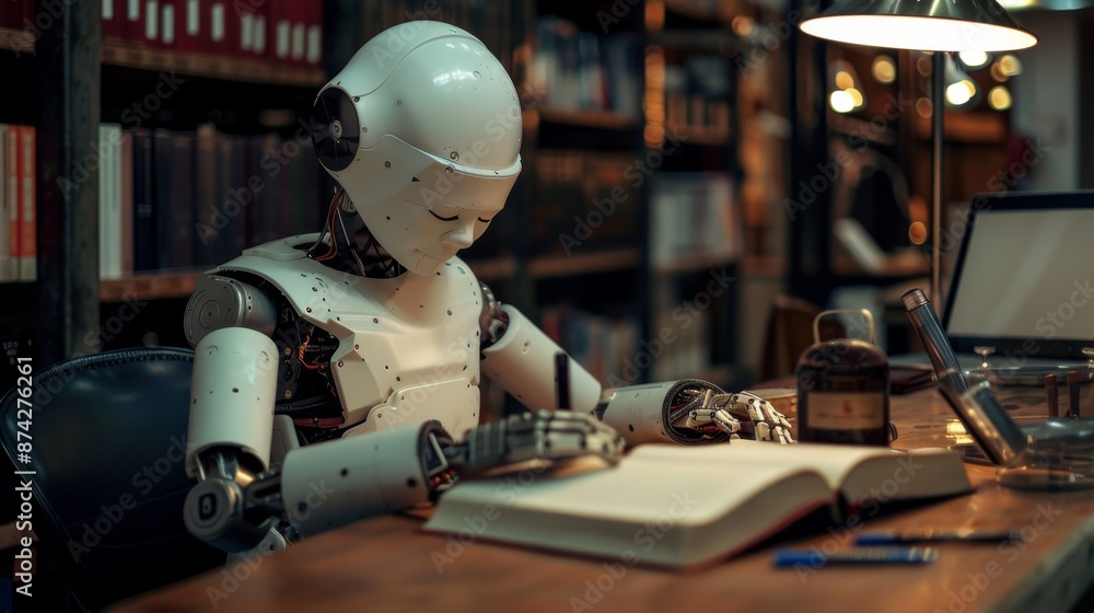 Photo of artificial intelligence that is an accomplished writer Photo of artificial intelligence that is an accomplished writer