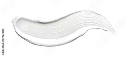 White Cream or Lotion Smear - Isolated Closeup of Smooth Cosmetic Texture for Skincare and Beauty  photo