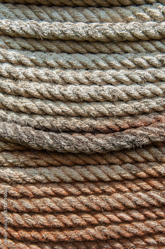 Roll of old, rotten, dirty rope Roll of old, rotten, dirty rope