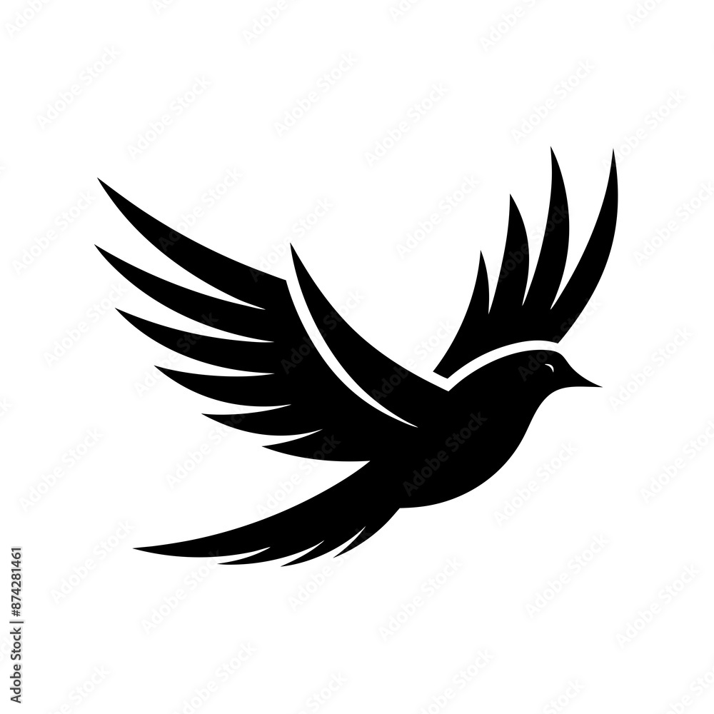 Obraz premium a flying bird logo icons minimal silhouette