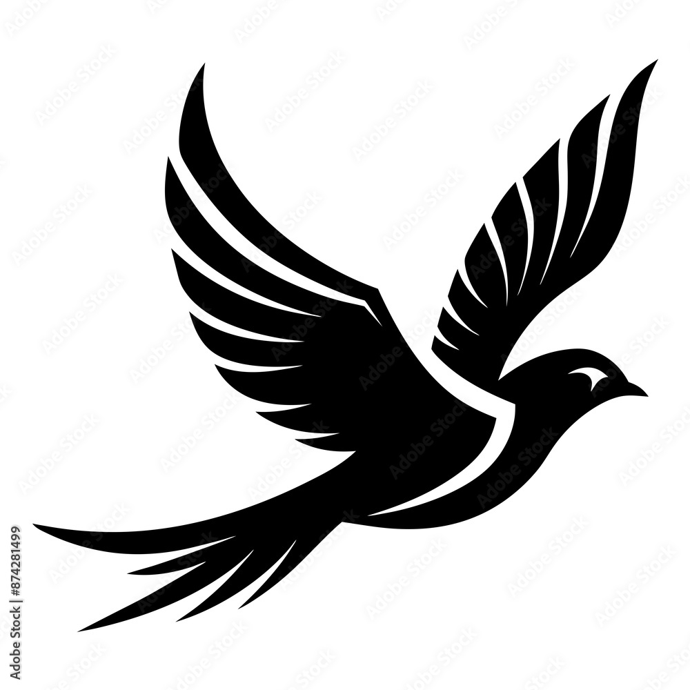 Obraz premium a flying bird logo icons minimal silhouette