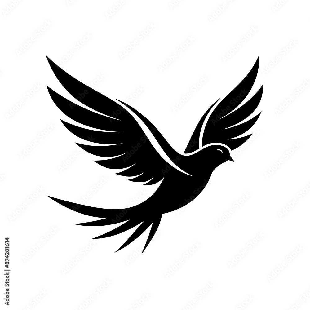 Obraz premium a flying bird logo icons minimal silhouette