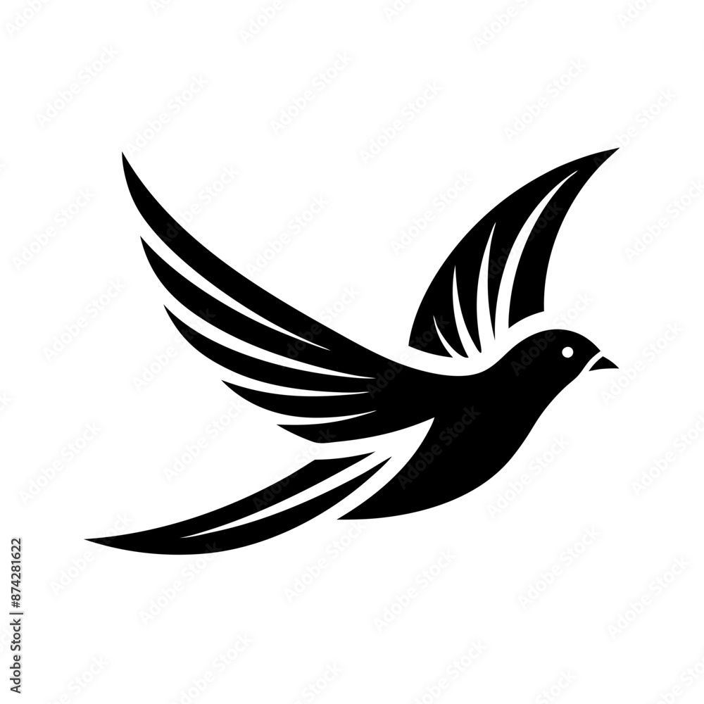 Fototapeta premium a flying bird logo icons minimal silhouette