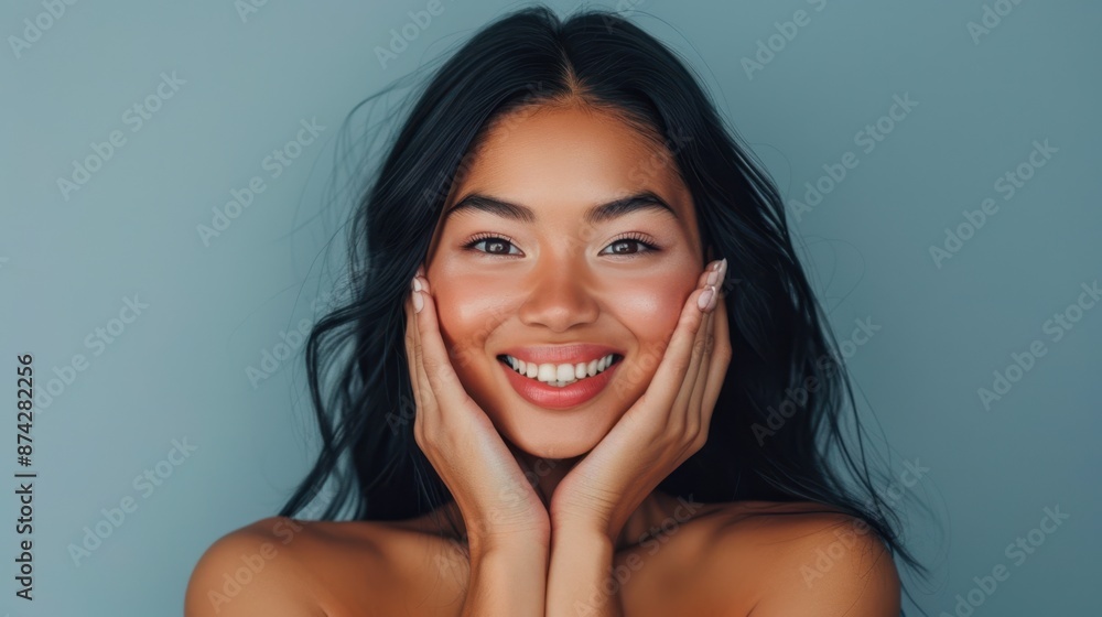 The joyful smiling woman The joyful smiling woman