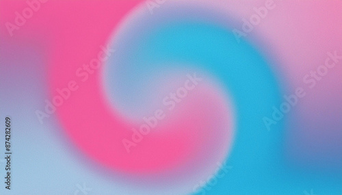 Abstract Swirl Gradient in Pastel Pink and Blue Hues with Grainy Background Noise Texture, Creating a Calming and Dreamy Backdrop. Perfect for Design Projects, Digital Art, or Backgrounds. © thoif