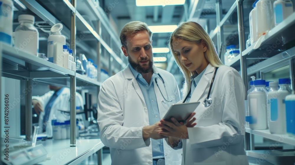 Obraz premium The scientists discussing research