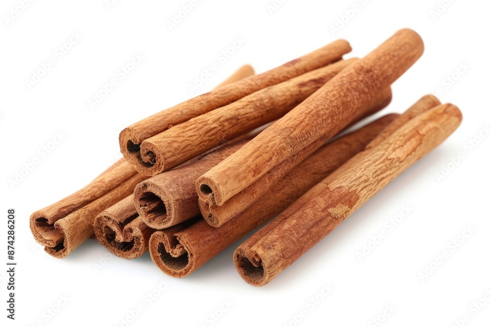 Cinnamon sticks isolated on white background. Cinnamon sticks isolated on white background.