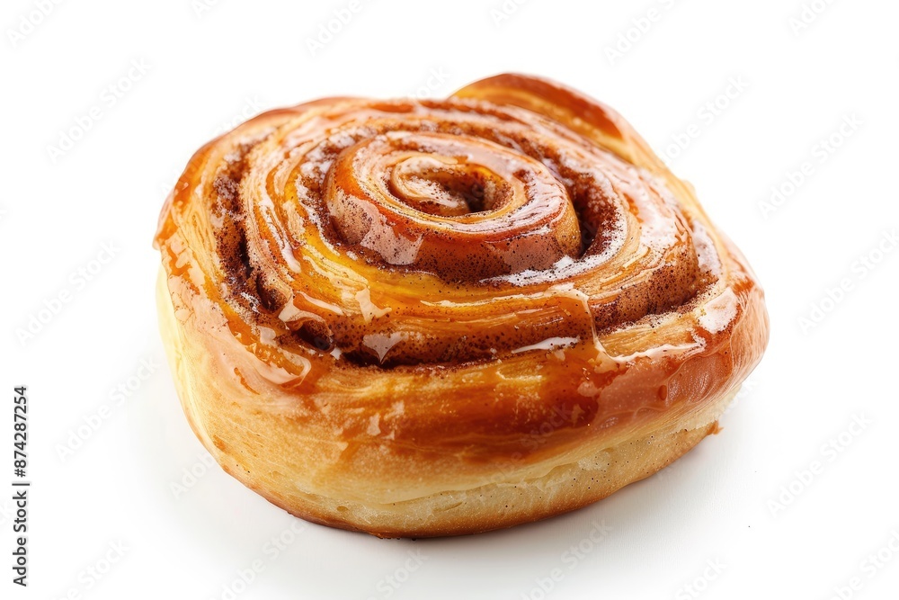 Sweet cinnamon bun roll swirl isolated over the white background cinnamon Sweet cinnamon bun roll swirl isolated over the white background cinnamon