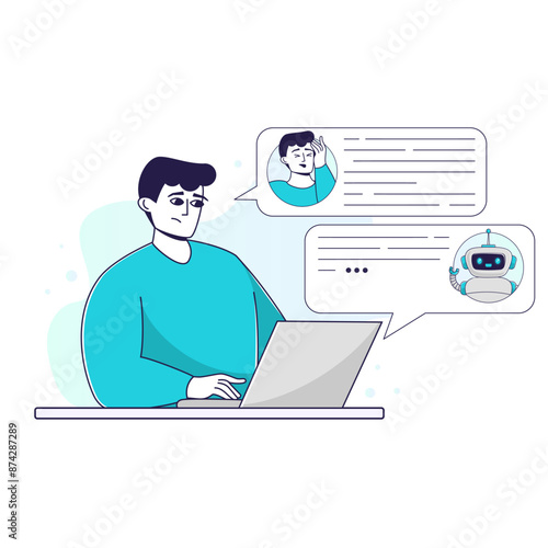 medical robot assistant consults online, collects anamnesis and prescribes treatment. Concept of medicine of the future. Personalized healthcare, AI-enabled diagnostics and telemedicine innovations.