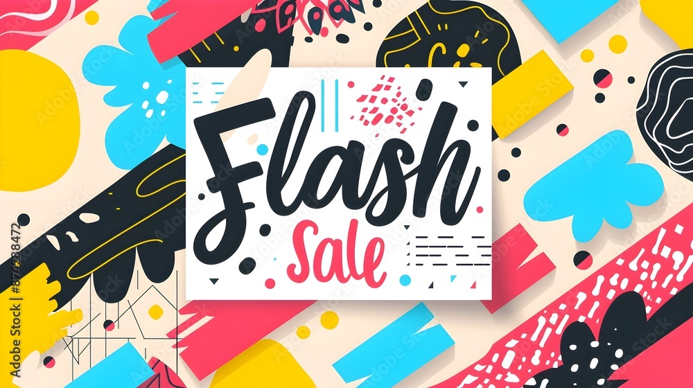 Fototapeta premium Stylish Design with Trendy Flash Sale Retail Offer Background