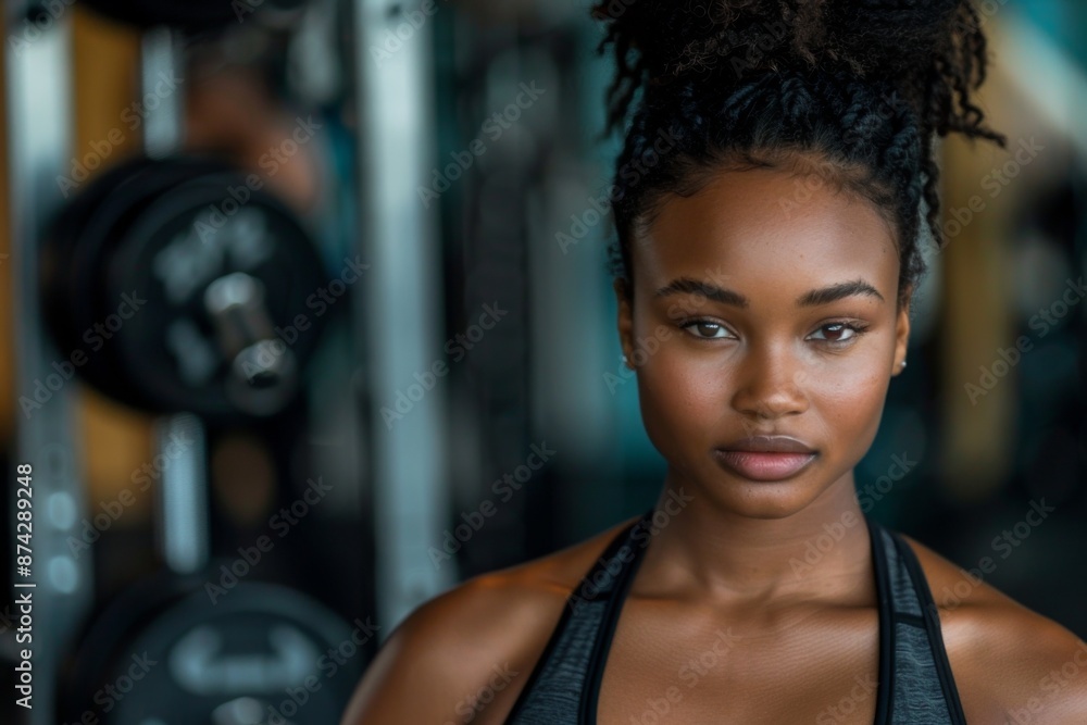 Portrait of a young female African American fitness trainer Portrait of a young female African American fitness trainer
