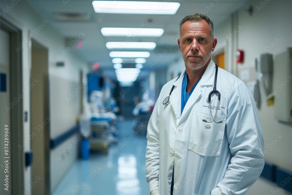 Portrait of a middle aged doctor in hospital Portrait of a middle aged doctor in hospital