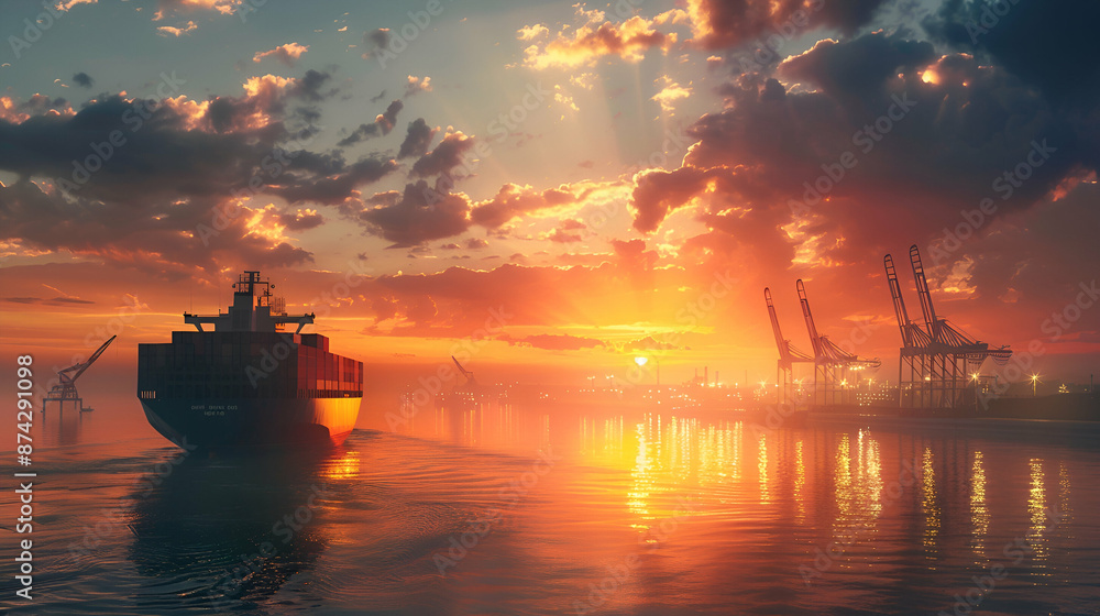 ship at sunset ship at sunset