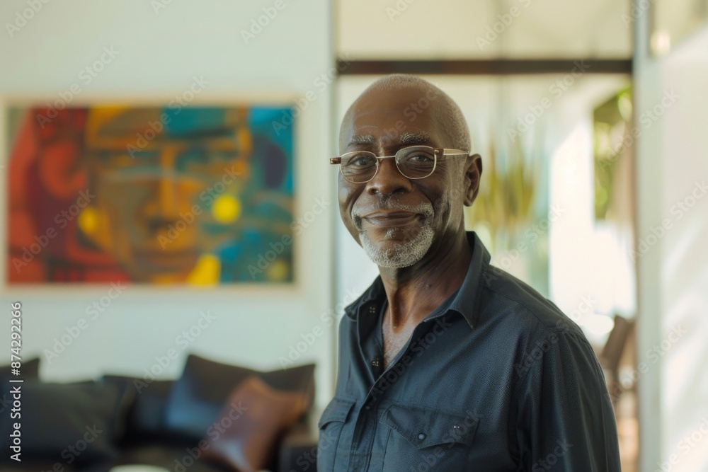 Obraz premium Portrait of a middle aged man in modern home