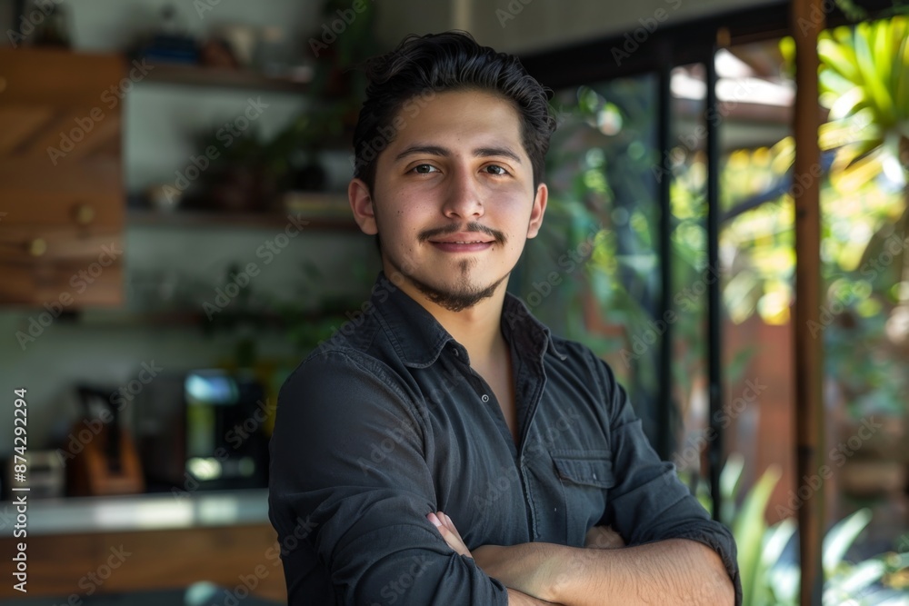 Fototapeta premium Portrait of a young man in modern home