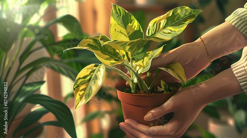 plant in a hand