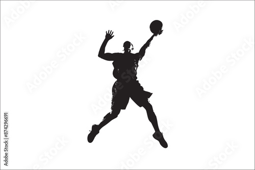 basketball players Vector silhouette. Basketball silhouettes. basketball player silhouette vector illustration.