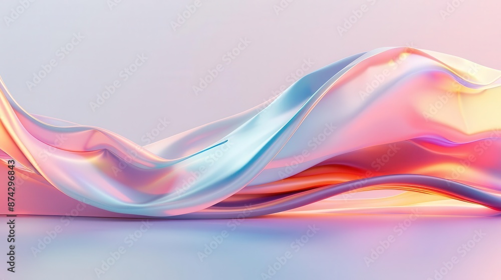 Abstract colorful iridescent fabric wave background Abstract colorful iridescent fabric wave background