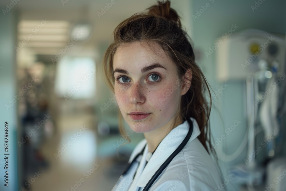 Fototapeta premium Portrait of a young female doctor