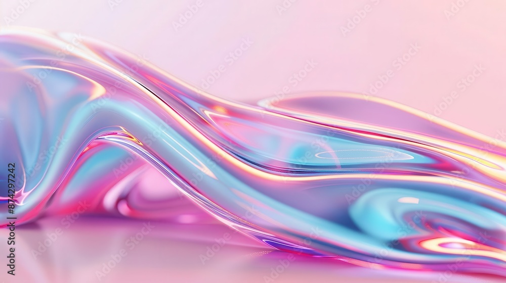 Fototapeta premium Abstract iridescent liquid wave with vibrant colors