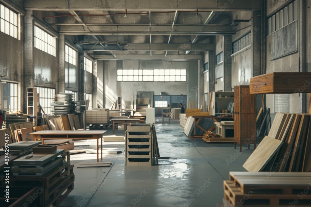Interior of a furniture factory Interior of a furniture factory